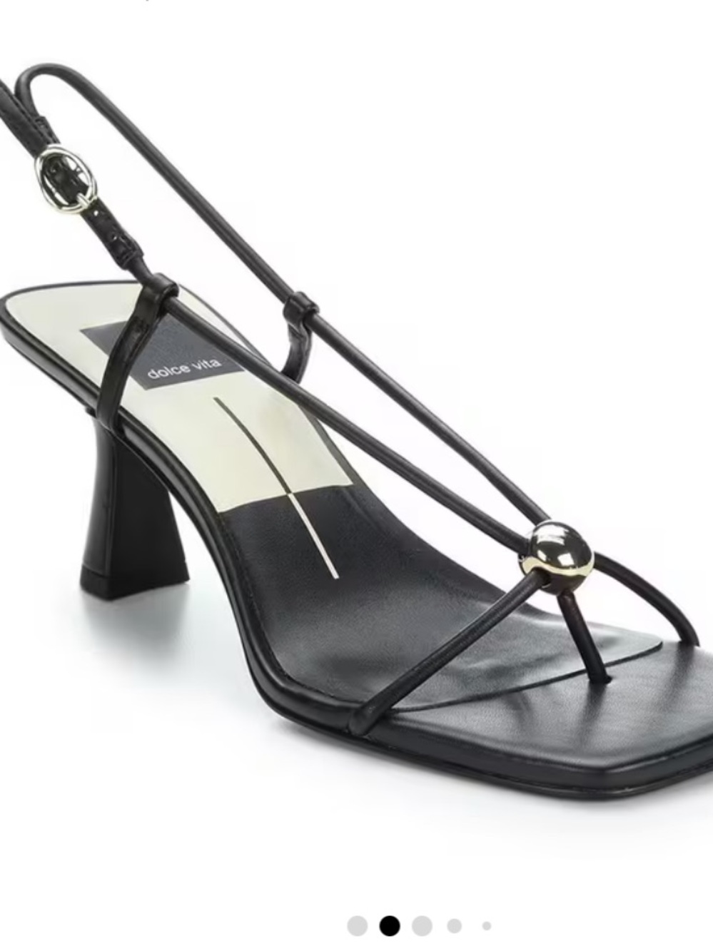 Dolce Vita Womens Maxine Black Leather Dress Heeled Strappy Sandals, Size US 8
